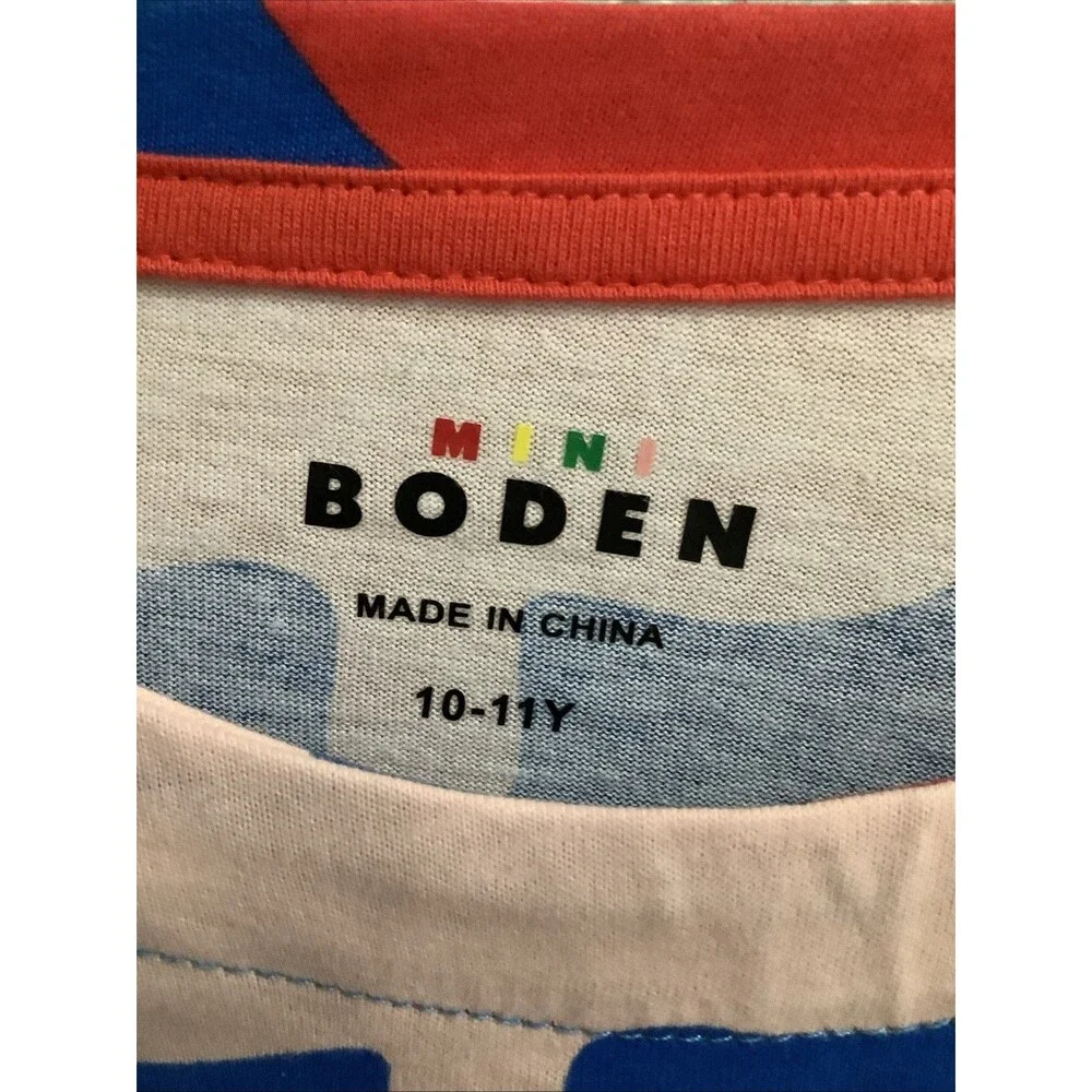 Mini Boden Kids' Tulip Print Long Sleeve Cotton Dress SZ 10-11 Y NWT